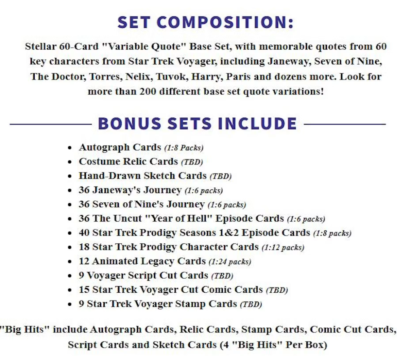 2026 Rittenhouse Star Trek Voyager Archives & Inscriptions