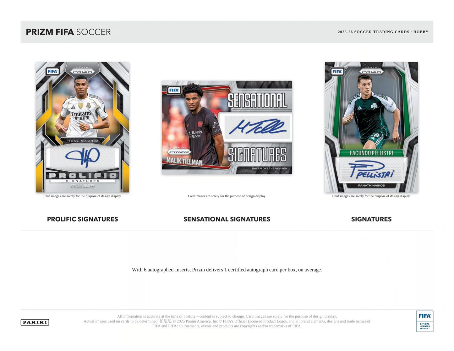 2025/26 Panini Prizm FIFA Fußball Hobby Box