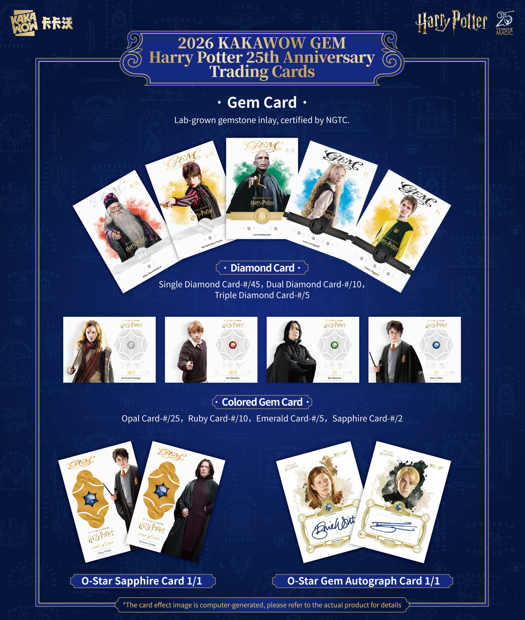 2026 Kakawow Gem Harry Potter 25th Anniversary Trading Cards